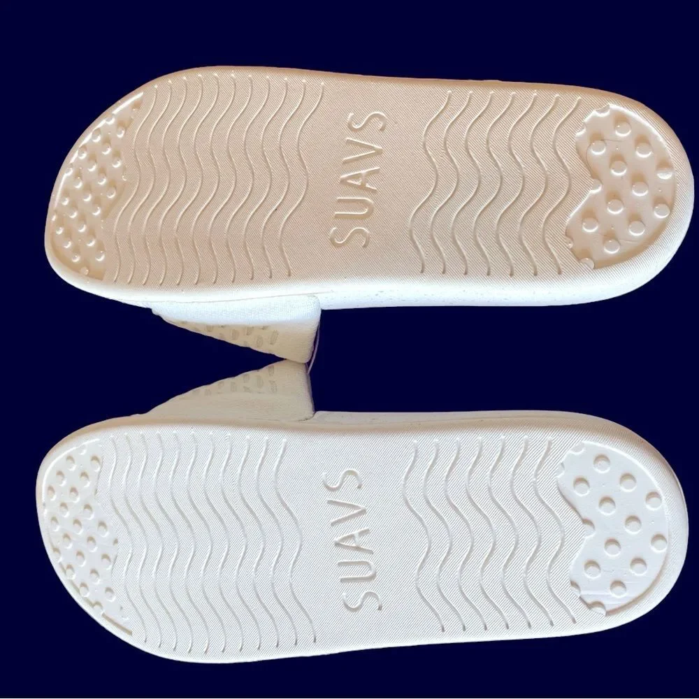Suavs The Eddy Slide flip flops Jet sand White NWOT men’s size 10 & 11 beachwear